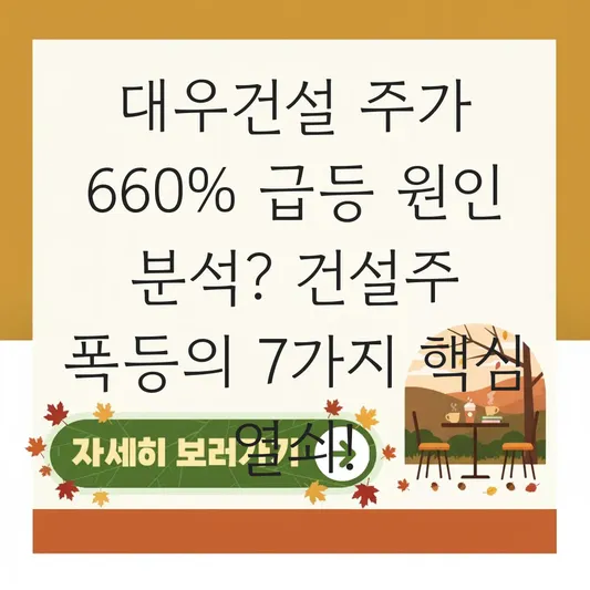 대우건설 주가 660% 급등 원인