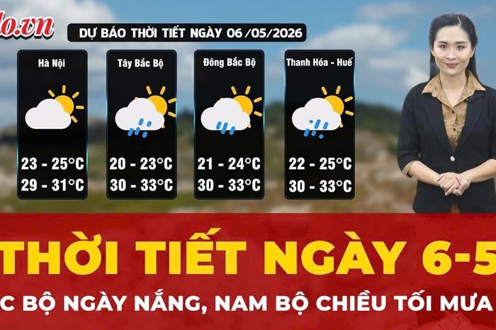 Dự báo thời tiết ngày 6-5: Bắc Bộ ngày nắng, Nam Bộ chiều tối mưa to - Báo Pháp Luật TP.HCM
