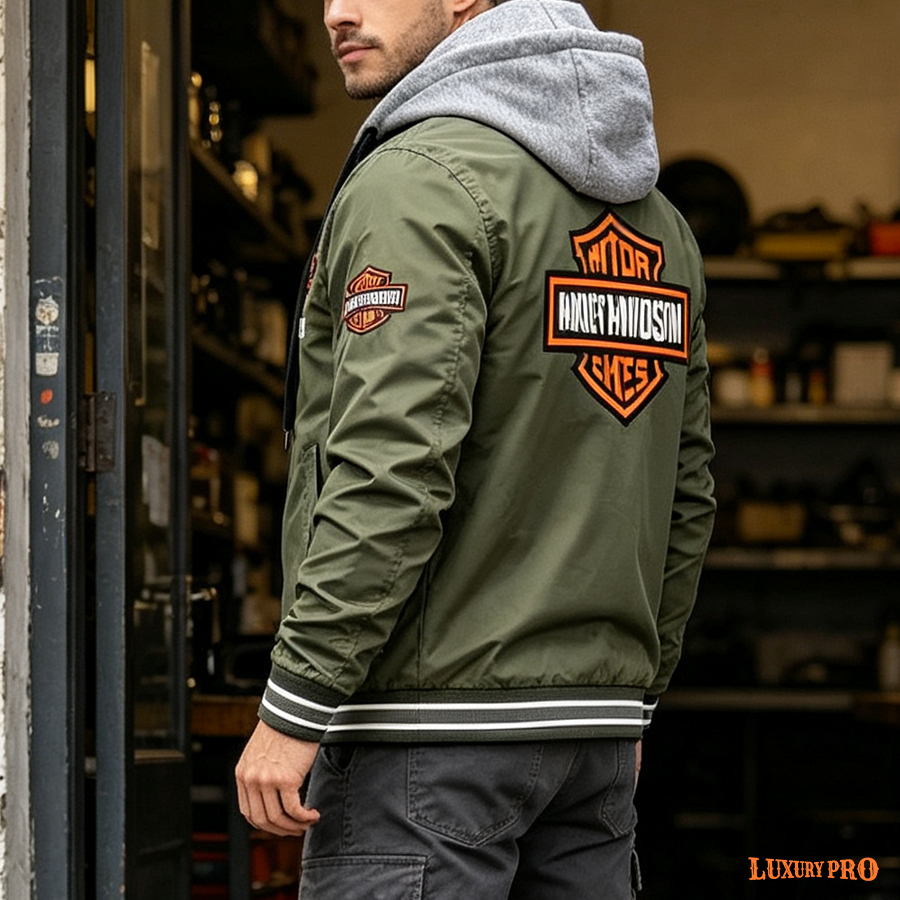 2D hooded baseball jacket