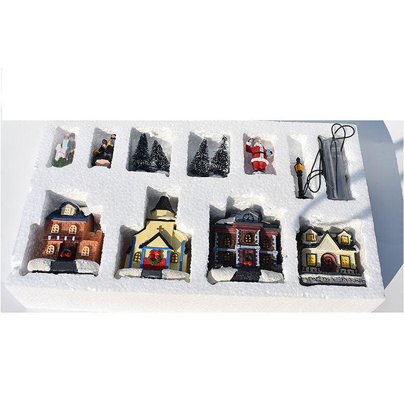 Beleuchtetes Weihnachts-Dorf, 10-teiliges Set