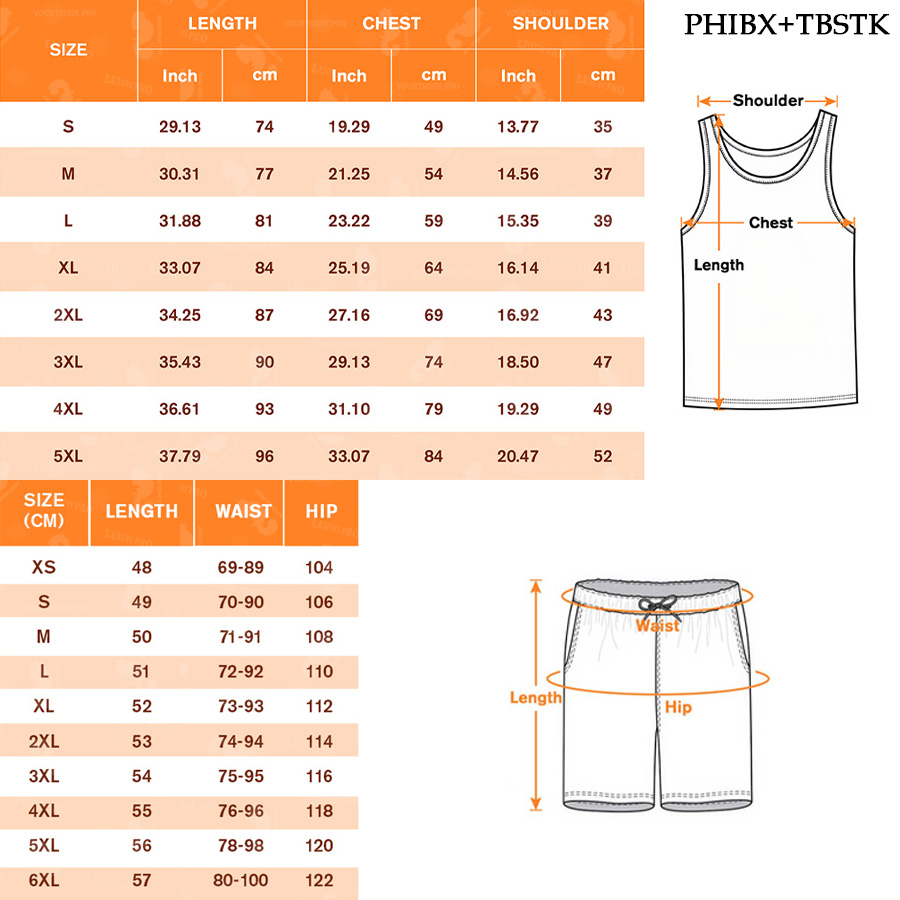 AOP PHI Tank Top + Regular Beach Shorts (Bird's Eye Fabric)