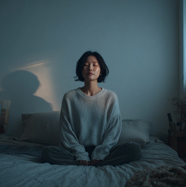 호흡을 가다듬는 모습