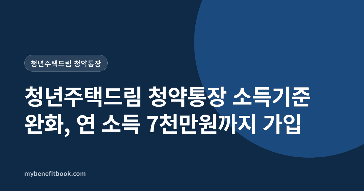 청년주택드림 청약통장 안내 카드
