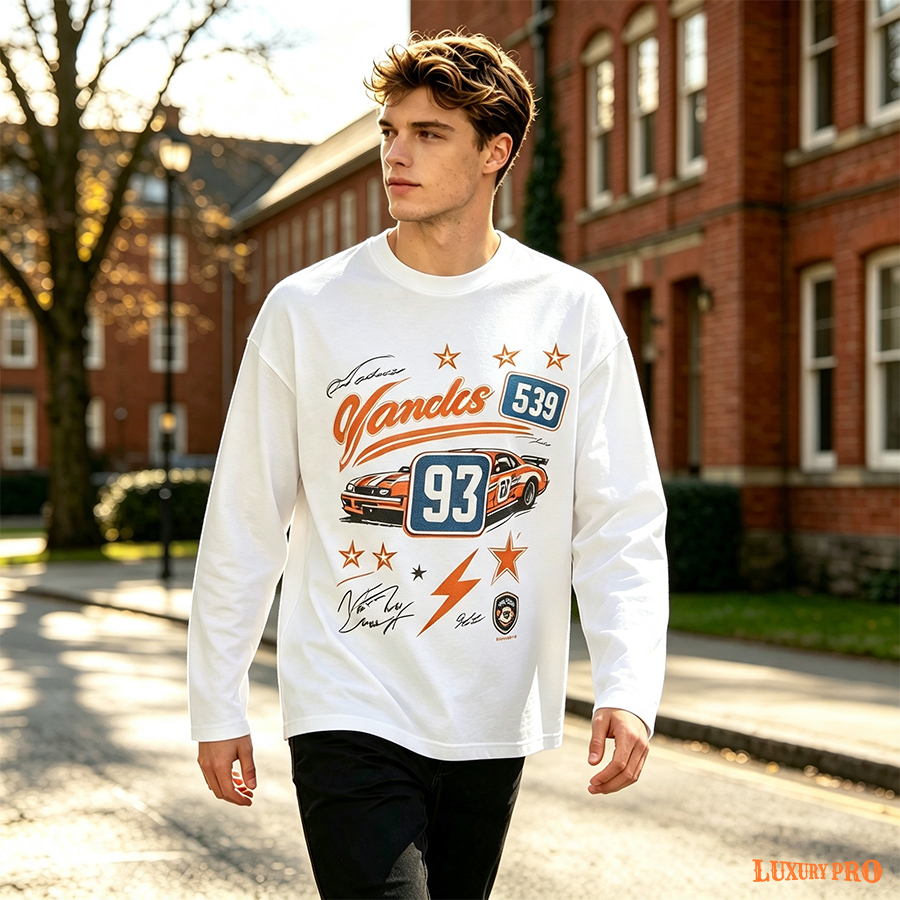 AOP Round neck long sleeved Tshirt