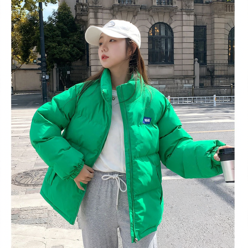 Short women's padded jacket, loose, lined