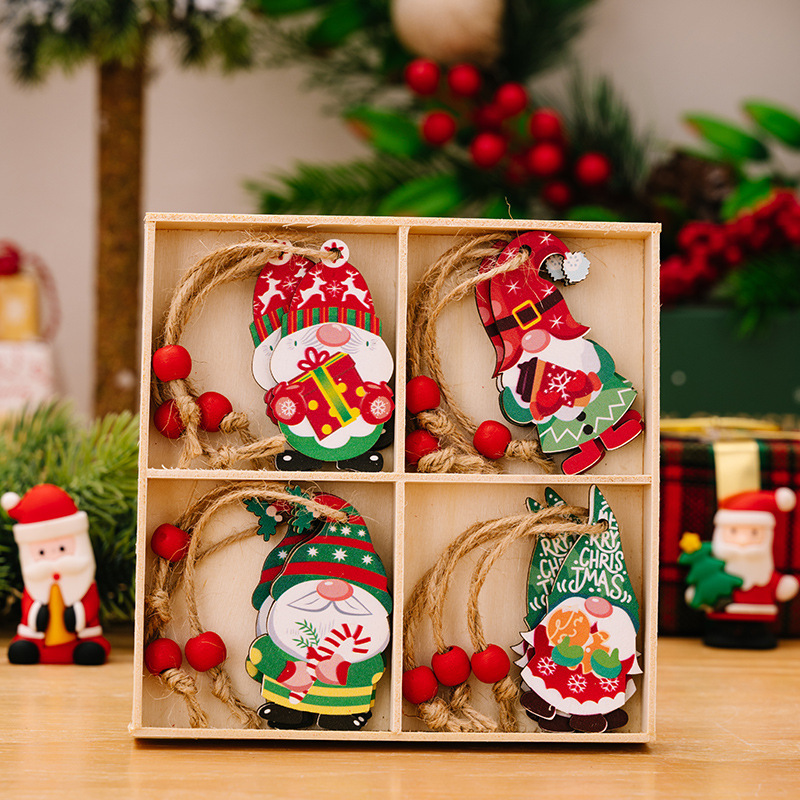 Dekorative Holz-Box mit Weihnachtsmotiven