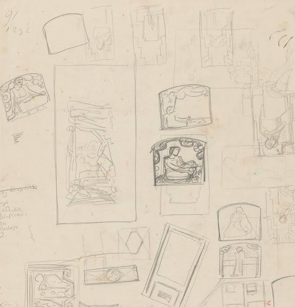 Schetsblad Met Compositie Studies 1878   1938