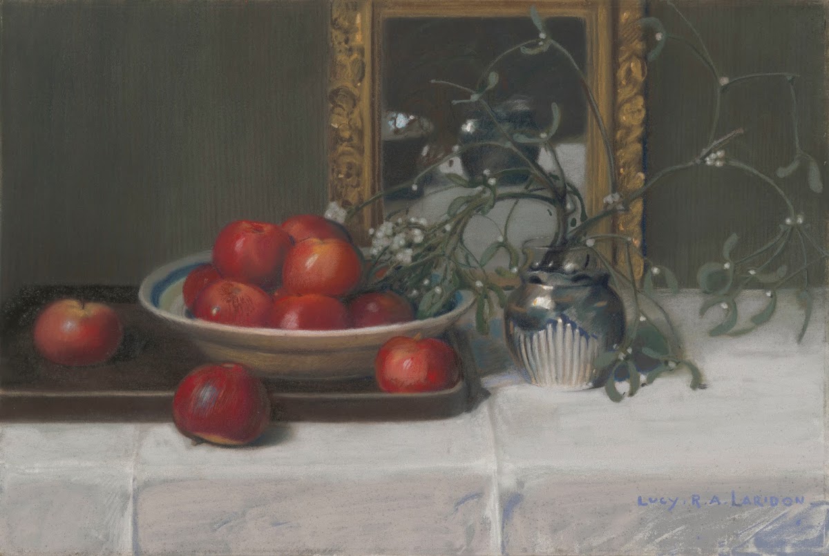 Still Life with Apples and Mistletoe