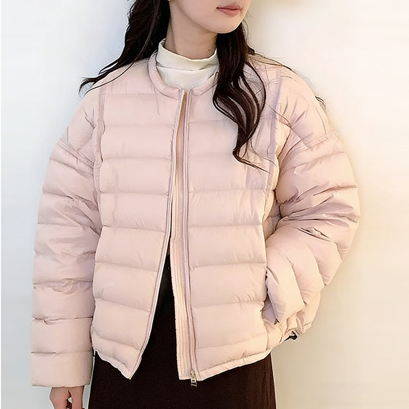 Short women's down jacket, light, loose fit