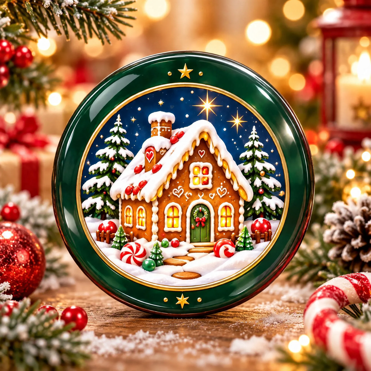 Decorative relief Christmas plates made of acrylic
