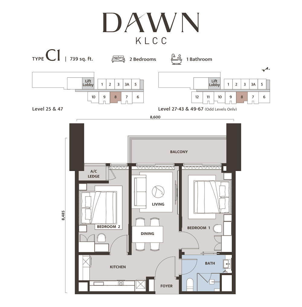 DAWN KL City Centre 户型图