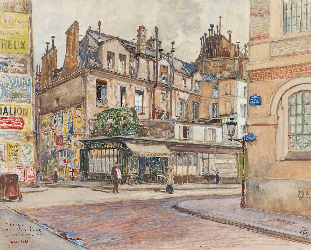 Angle rue Mabillon et rue Clément en 1907 5ème et 6ème arrondissements 1907