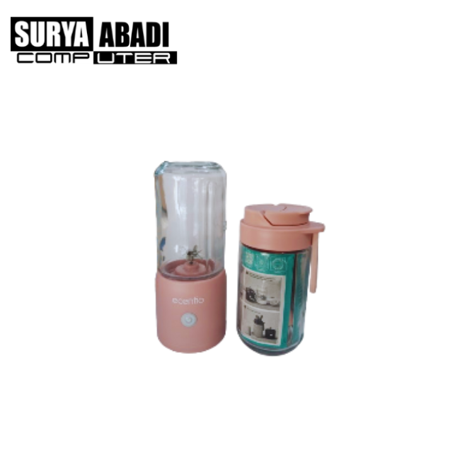 ECENTIO GLASS DOUBLE CUP STRAW DRINKING JUICER