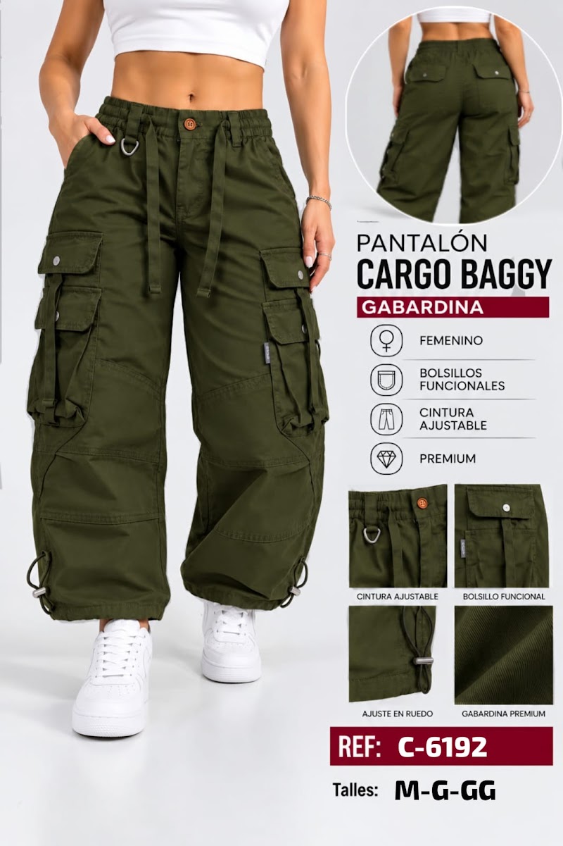 Pantalón cargo baggy de gabardina · foto 2