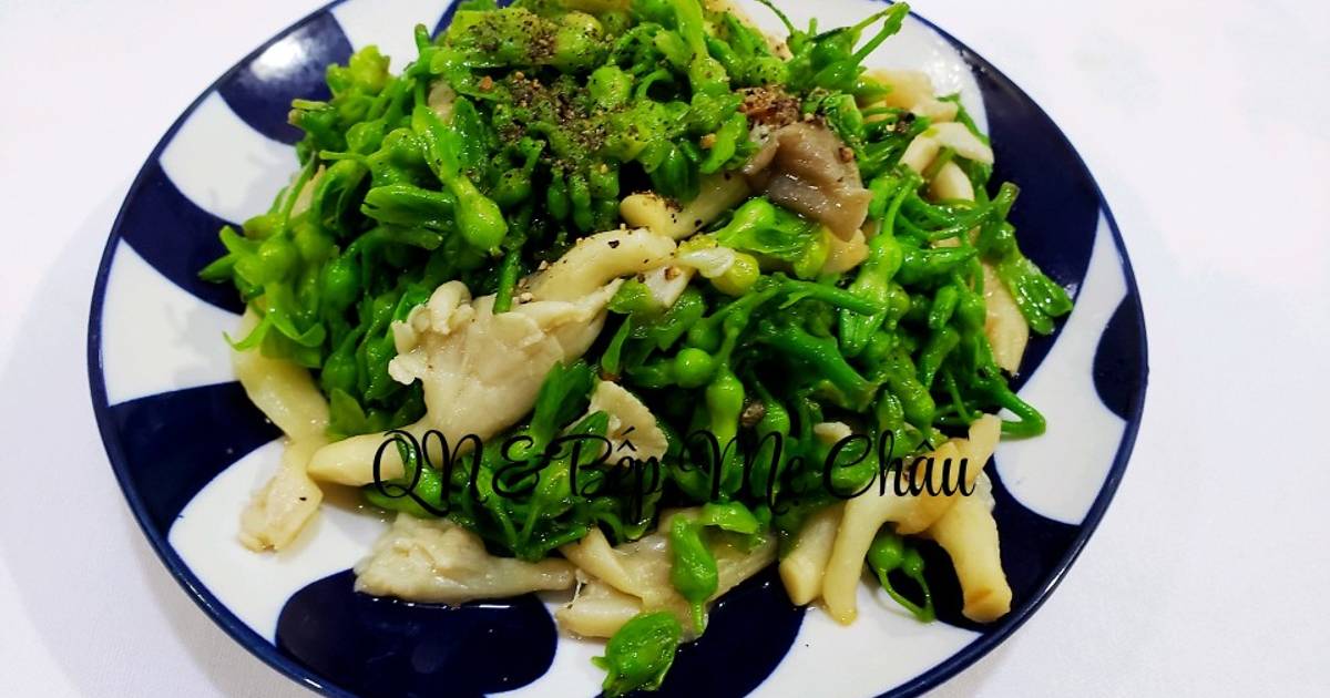 Hoa Thiên Lý xào nấm bào ngư(món chay)