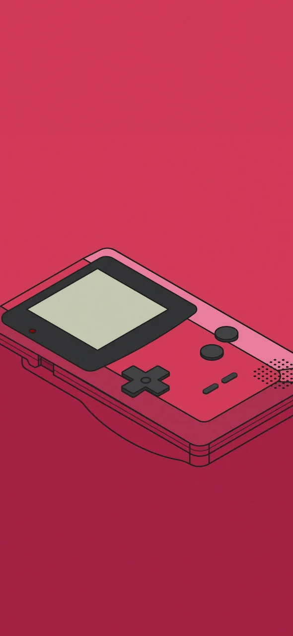 Gameboy Console Minimal Red 4K iPhone Phone Wallpaper