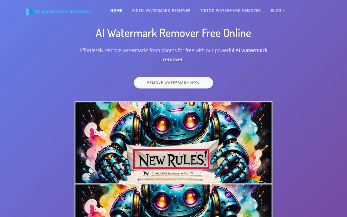 Captura de Free AI Watermark Remover Online