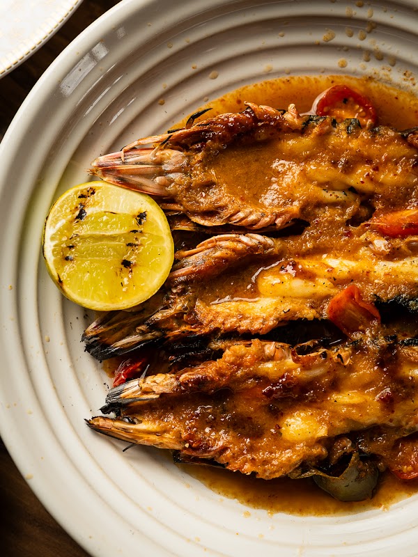 Tom yum king prawns