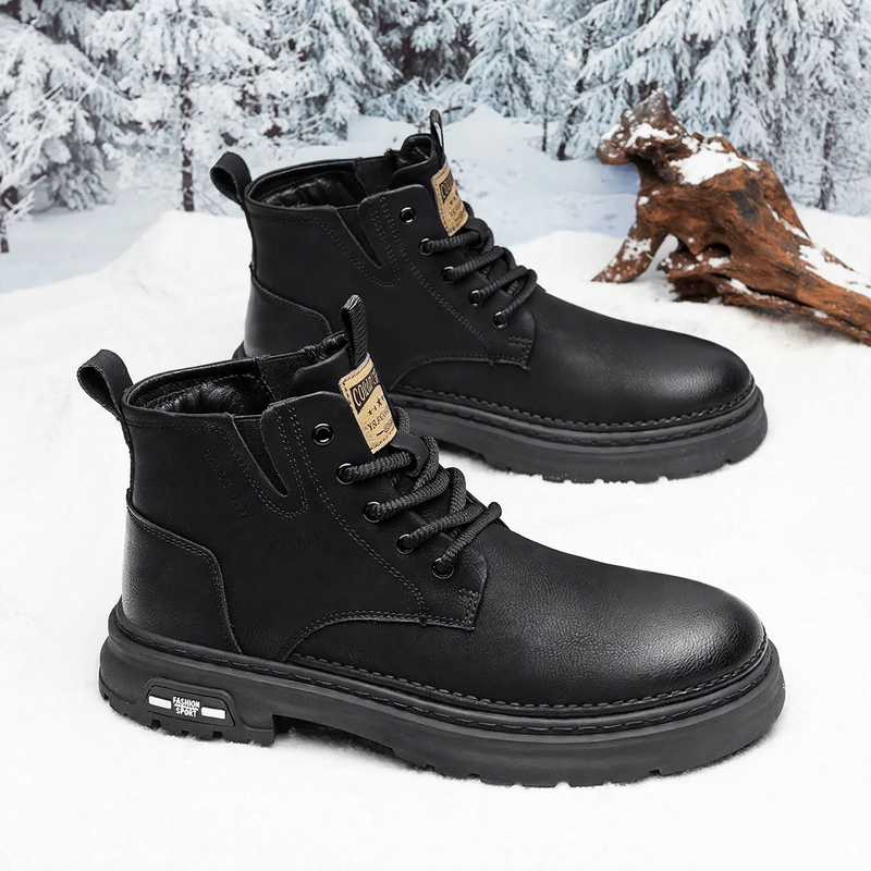 Herren-Stiefel im Vintage-Stil, knöchelhoch, mit Profilsohle