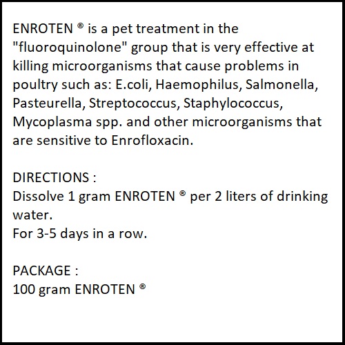 Alternative view of Enroten PET / POULTRY / Chicken For Flu Cold Cough Snot Treatment