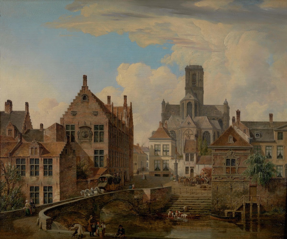 St Bavos Cathedral and the Reep in Ghent 1831