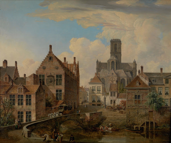 St Bavos Cathedral and the Reep in Ghent 1831