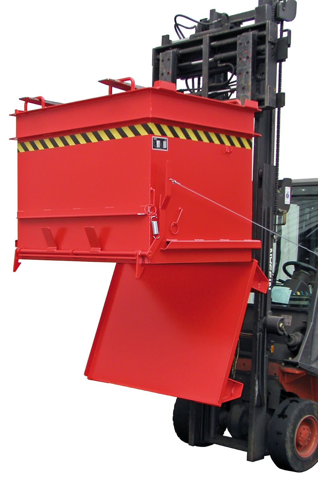 Bouwstofcontainer BC 1000 (steenklem-ontgrendeling), gelakt, Vuurrood