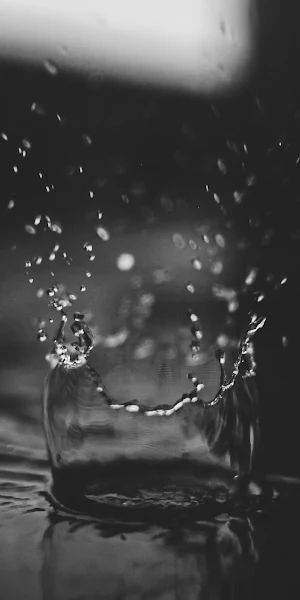 Black And White Water Drops 5K iPhone Wallpaper Background