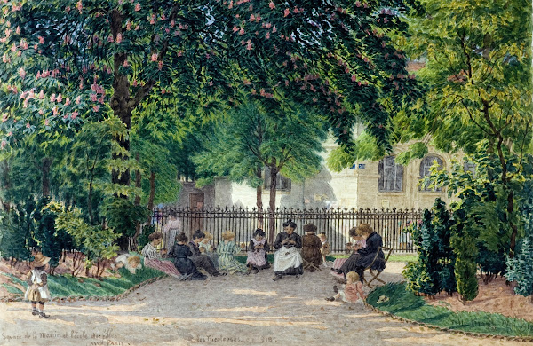 Tricoteuses au square de la mairie 14ème arrondissement en mai 1918 1918