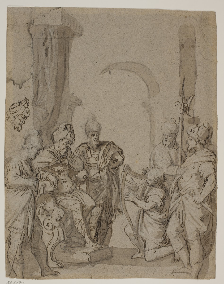 David plays the harp for King Saul