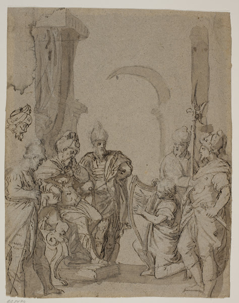David plays the harp for King Saul
