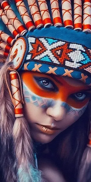 Native, Headdress, Portrait, Indian Full HD iPhone Wallpaper Background