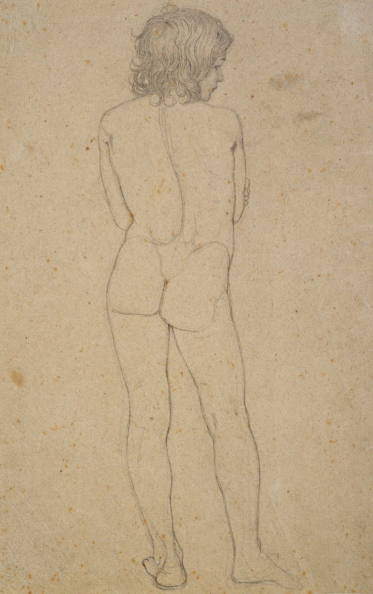 Nude of a boys back ca 1810  1811