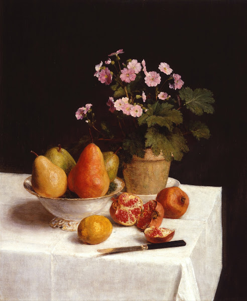 Still life primroses pears and promenates 1836   1904