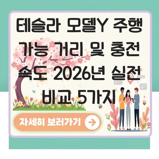 테슬라 모델Y 주행 가능 거리 및 충전 속도 대표 이미지