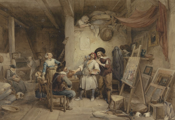 Adriaen Brouwer with his pupil J van Craesbeek 1838