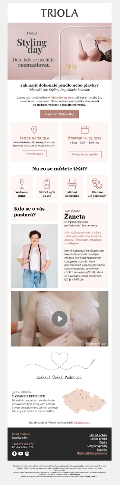 Styling Days — celý e-mail se stylistkou