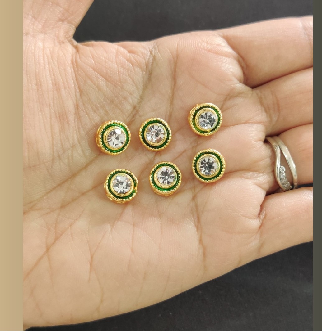 White Green Meena Round-P18-pack of 6