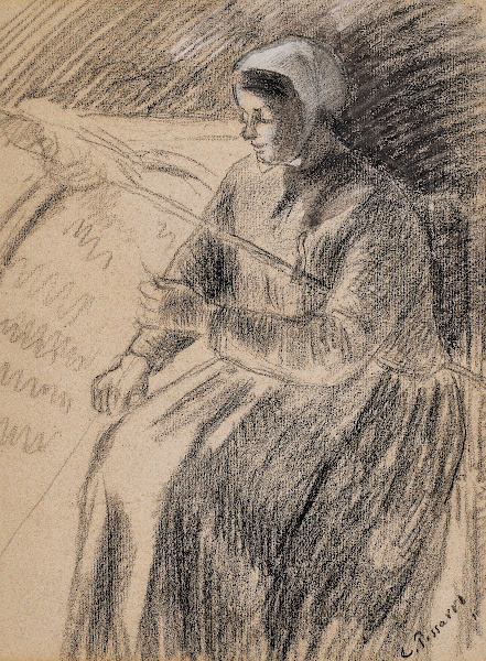 Étude pour une paysanne assise devant un rouet circa 1881