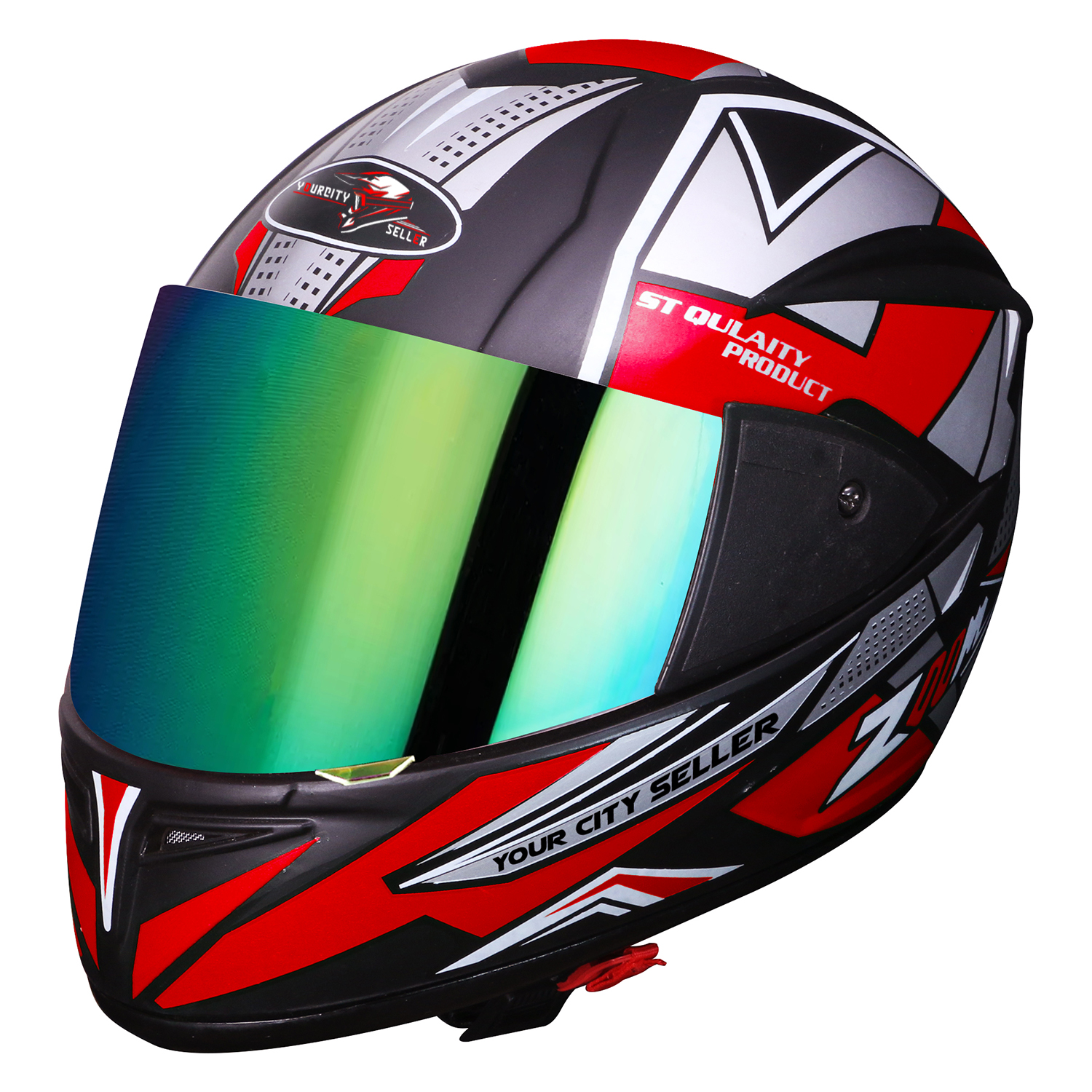 Side profile of the helmet showing aerodynamic shape
