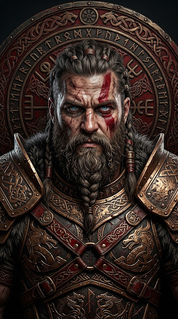 Norse Viking Warrior Portrait - Free mobile Wallpaper