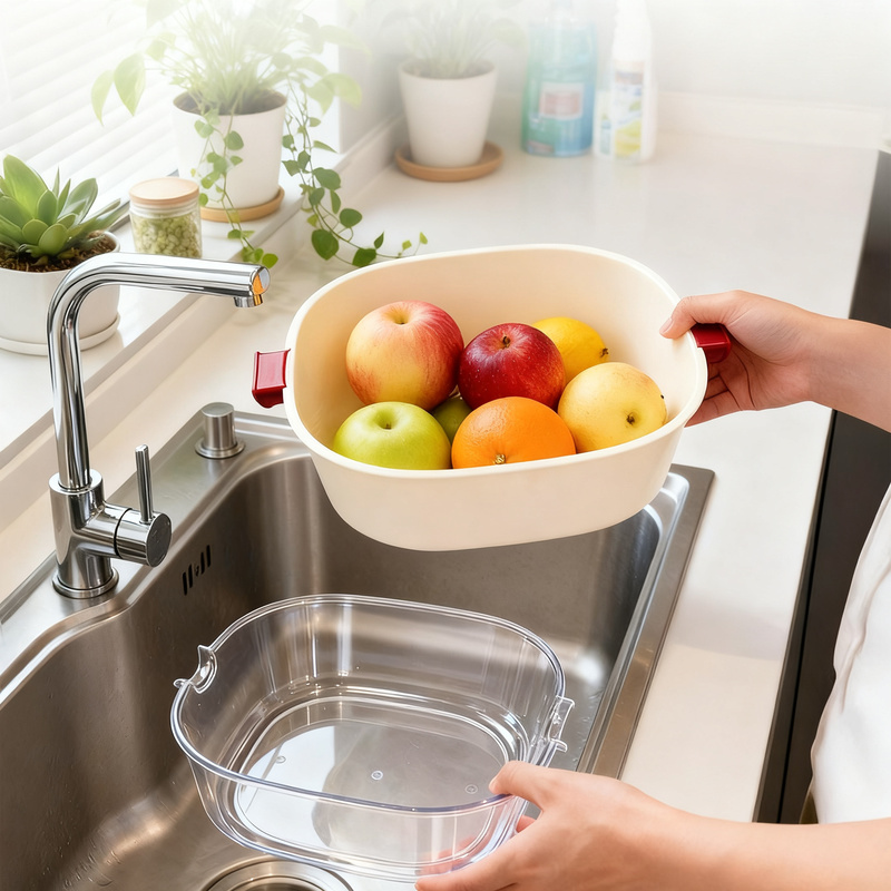 Double-layer Vegetable Colander made from PET Plastic