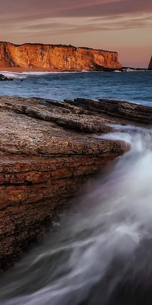Sunset At Panther Beach 4K Wallpaper Background