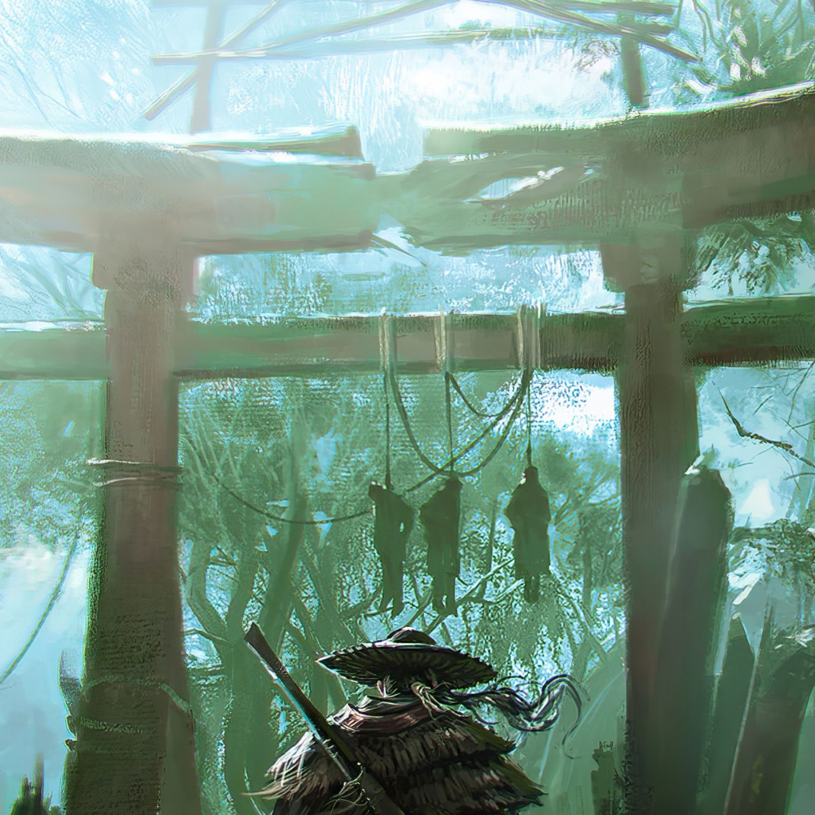 Download Ronin Warrior Under Torii Gate 4K iPhone