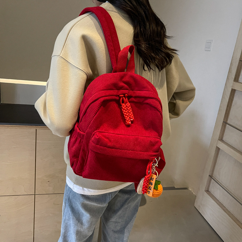Corduroy Backpack, Breathable, Women