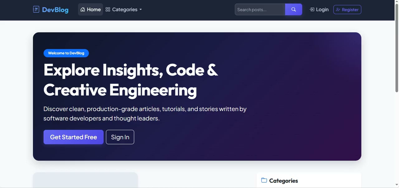 DevBlog Platform – Flask Blogging Website