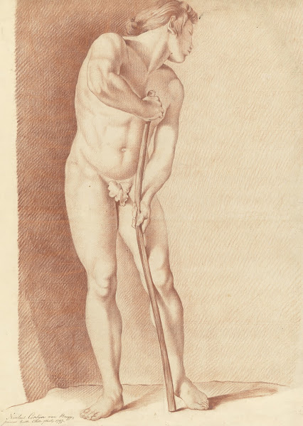 Standing male nude holding a stick 1797