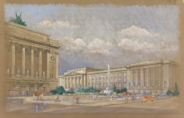 Study for Proposed Music and Arts Center New York NY ca 1915