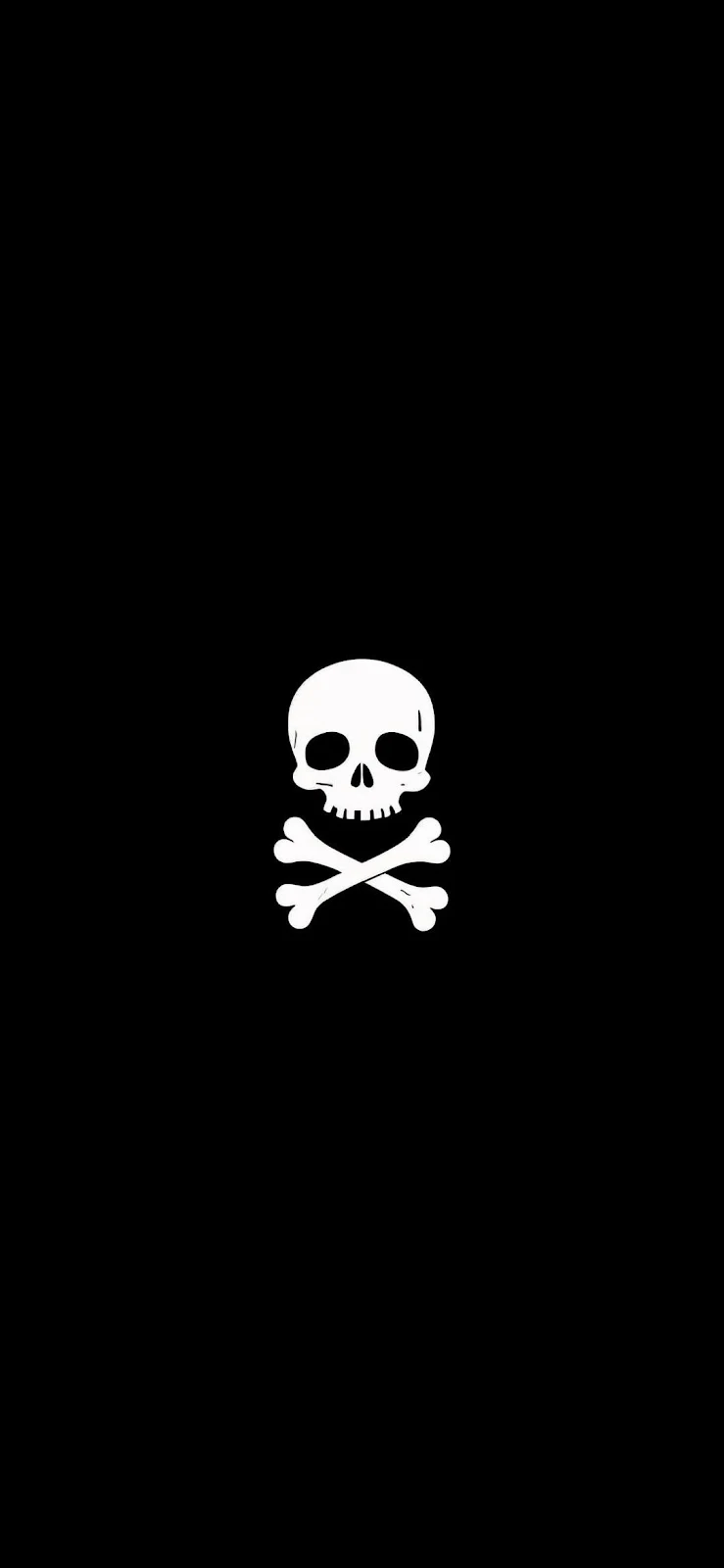 White Skull And Crossbones Icon - Graphic Illustration Full HD iPhone Wallpaper (1080x2339)