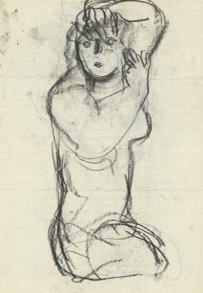 Schetsblad met naakte vrouw 20th century